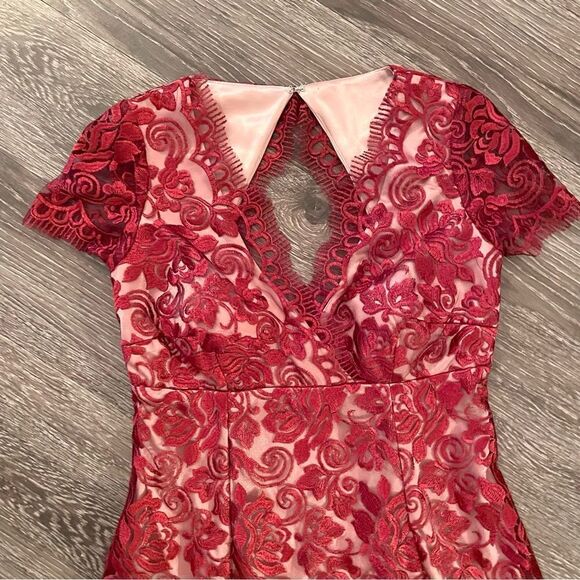 BHLDN Red and Tan Lace ‘Elaine’ Dress by Hitherto - Picture 5 of 11